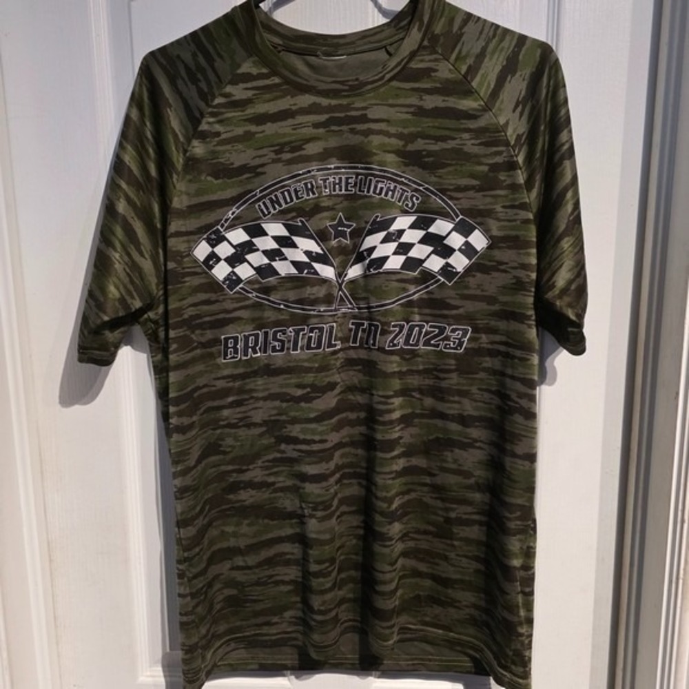 Bristol Motor Speedway NASCAR Under The Lights Camouflage Graphic Mens Tee Shirt